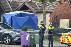 Na Gardaí ar an láthair ag teach ar Old Connaught Avenue i mBré, Contae Bhaile Átha Cliath