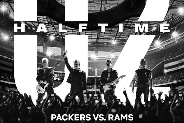 Cuirfidh U2 an seó leathama i láthair le linn an chluiche ar an oíche roimh Lá an Altaithe, ina mbeidh na Los Angeles Rams agus na Green Bay Packers san iomaíocht