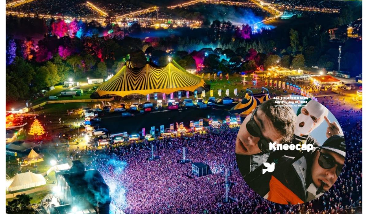 Fógraíodh gurb é Kneecap an chéad phríomhamhránaí ag féile 'iontach' All Together Now i bPort Láirge