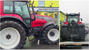 Stad buachaill, 16, ag gardaí agus é ag tiomáint tarracóra agus é festooned i soilse na Nollag