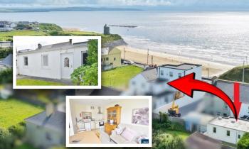 PICTIÚIRÍ: Sealladh cois farraige na hÉireann díreach céimeanna ón trá agus sealla á chur ar ceant ar €135k