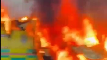 Ambulance bursts into flames after transferring patients in Limerick