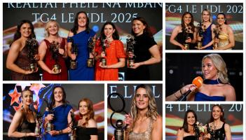 PICTIÚIRÍ: Lonraíonn na Réaltaí Uile agus is fearr Pheil na mBan ag lasadh suas an cairpéad dearg i stíl