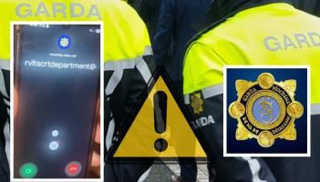 Rabhadh tugtha d&rsquo;&uacute;s&aacute;ideoir&iacute; WhatsApp na h&Eacute;ireann agus camsc&eacute;imithe ag &uacute;s&aacute;id suaitheantas oifigi&uacute;il chun ligean orthu gur Garda&iacute; iad i gcalaois nua