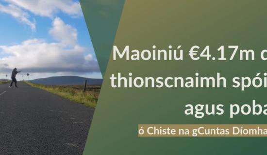 Maoini&uacute;&nbsp;&euro;4.17m&nbsp;&oacute;&nbsp;Chiste&nbsp;na&nbsp;gCuntas&nbsp;D&iacute;omhaoin&nbsp;f&oacute;gartha&nbsp;ag&nbsp;na&nbsp;hAir&iacute;&nbsp;agus&nbsp;ag&nbsp;Sp&oacute;rt&nbsp;&Eacute;ireann&nbsp;do&nbsp;thionscnaimh&nbsp;sp&oacute;irt&nbsp;agus&nbsp;pobail&nbsp;in&nbsp;2025