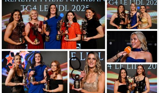 PICTI&Uacute;IR&Iacute;: Lonra&iacute;onn na R&eacute;alta&iacute; Uile agus is fearr Pheil na mBan ag lasadh suas an cairp&eacute;ad dearg i st&iacute;l