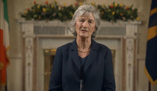 Seolann an tUachtar&aacute;n Catherine Connolly an Teachtaireacht na F&eacute;ile P&aacute;draig