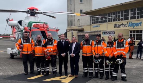 Seirbh&iacute;s eitl&iacute;ochta nua de chuid Gharda C&oacute;sta na h&Eacute;ireann seolta go hoifigi&uacute;il ag Aerfort Phort L&aacute;irge