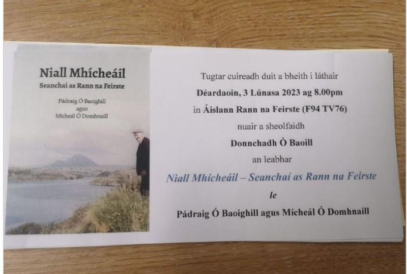 Leabhar fá sheanachaí Rann na Feirste a sheoladh 