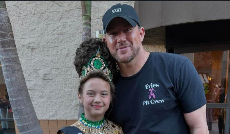 Is daidí an Fheis é an réalta Hollywood Channing Tatum mar bhuaigh a iníon comórtas rince na hÉireann