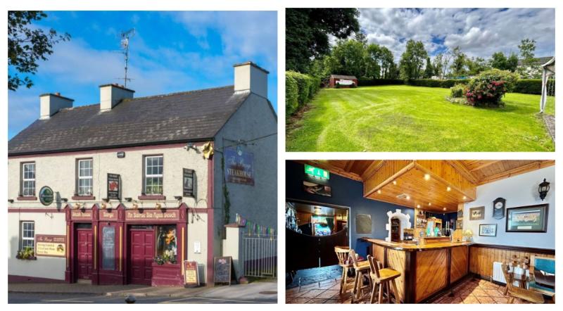 PICTIÚIR: Teach le cúig leaba agus teach tábhairne le dhá ghairdín buailte le margadh Liatroma ar €439k