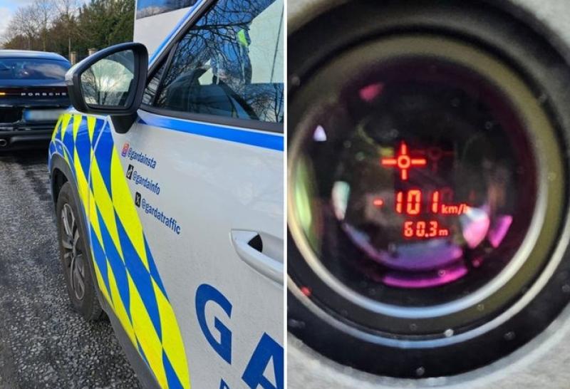 Stopann Gardaí tiománaí ag dul thar 100kmh i limistéar 50kmh in aice le scoil