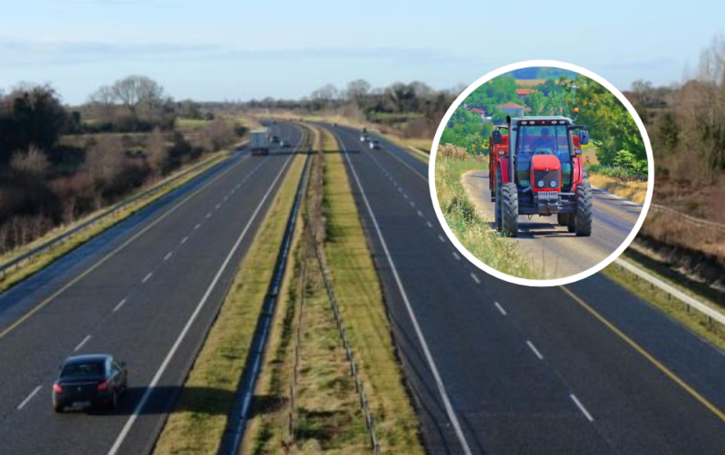 Feirmeoirí agus tiománaithe trucailí i mbun comhraic faoi éileamh ar thoirmeasc ar tharracóirí ar mhótarbhealaí na hÉireann