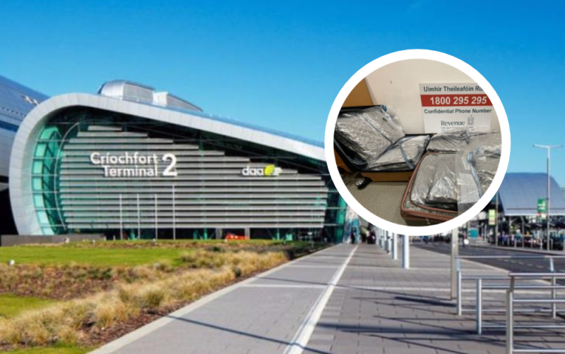 Paisinéirí Aerfort Bhaile Átha Cliath gafa le €1.5m de chanabas