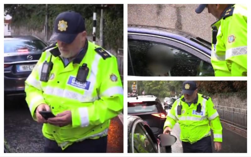 Gabhann Gardaí tiománaí a bhfuil a n-aird seachrán air taobh amuigh de scoil i Luimneach