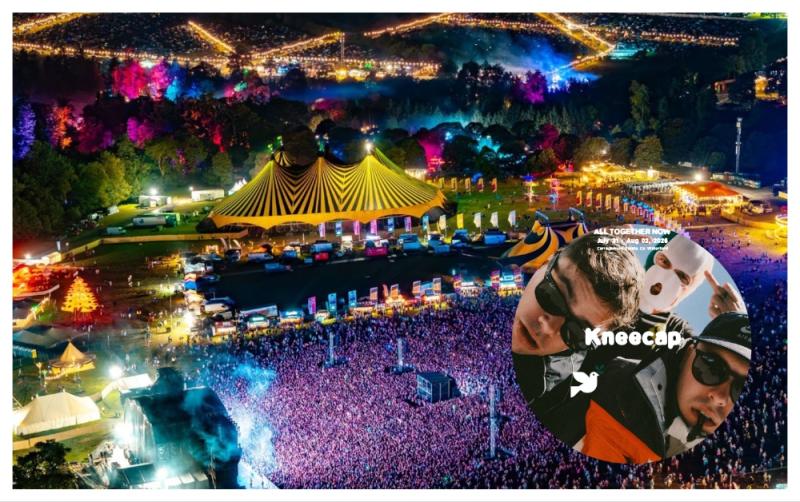 Fógraíodh gurb é Kneecap an chéad phríomhamhránaí ag féile 'iontach' All Together Now i bPort Láirge